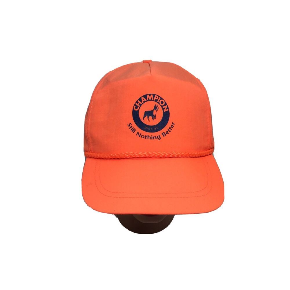 Vintage‎ KC Champion Hat Logo Bulldog Orange Snapback Hunting Cap